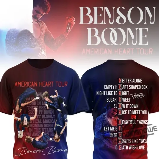 Discover Benson Booone American Heart Tour 2025 3D Printed T-Shirt