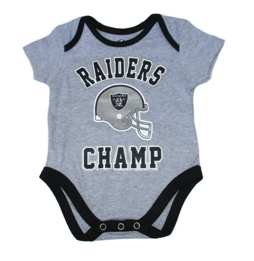 Las Vegas Football Team Raiders Infant One Piece Bodysuit Creeper - Gray