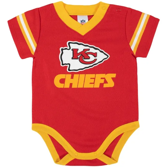 Discover Kansas Football Team City Chiefs Baby Dazzle Bodysuit Onesie - Gerber football