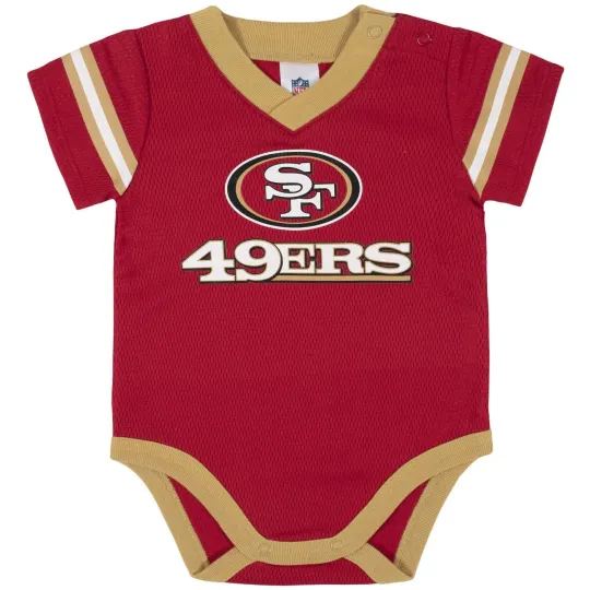 San Francisco Football Team 49ers Baby Boys Girls Dazzle Bodysuit Onesie - Gerber football