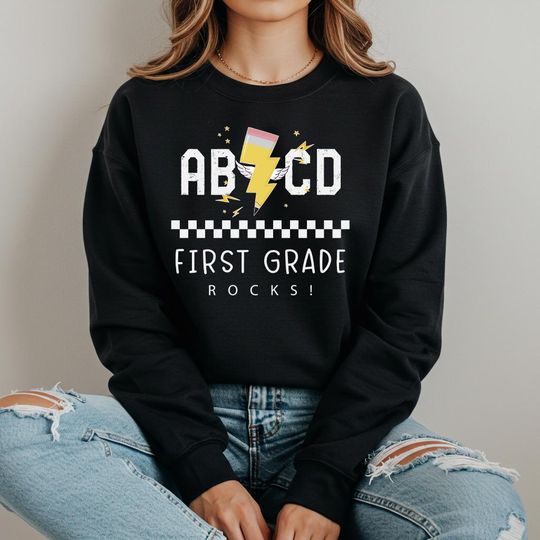 Discover Retro Lightning Bolt Teacher Sweatshirt: Teacher's Day Gift