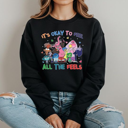 Discover Emotion Characters Sweatshirt: Joy, Disgust, Fear, Sadness, Anger