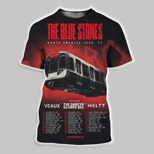 Discover The Blue Stones North America Tour 2025 Dates T-Shirt 3D