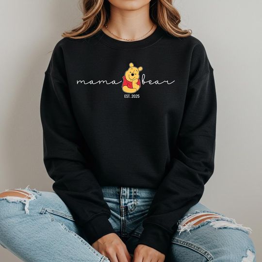 Discover Custom Mama Bear Sweatshirt: Mom Est. 2025