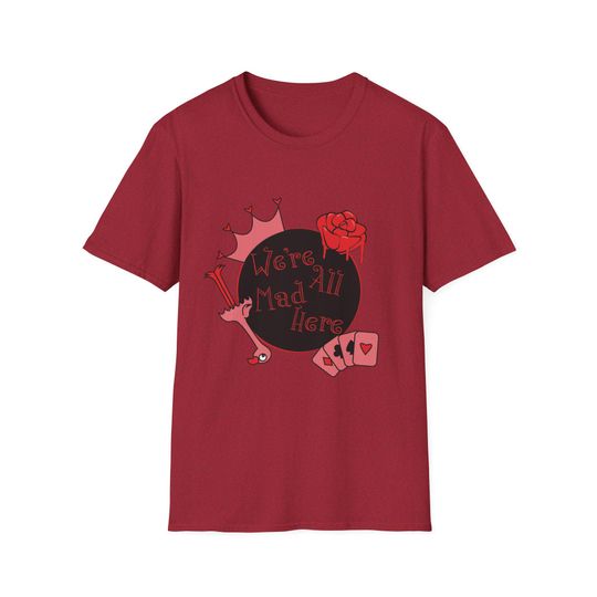 Discover Adult-sized Queen of Hearts Shirt, Alice in Wonderland Tee, Fantasy Villain Graphic T-Shirt, One of five