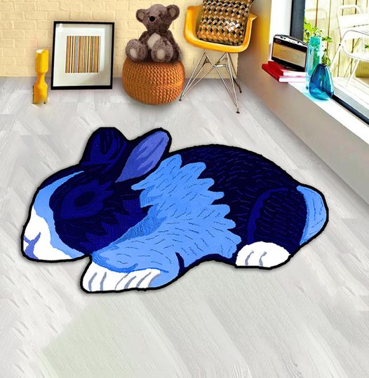 Discover blue rabbit rug, red rabbit rug, sleeping rabbit, white bunny rug, Bunny Rug, Animal Rug, Cute Rabbits Rug, Custom rug,Rabbit Lovers,Rabbit