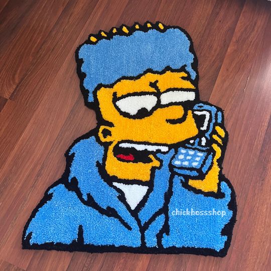 Discover Blue Bart Simpsons  Tufted Rug - The Simpsons Tufted Custom Handmade Rug