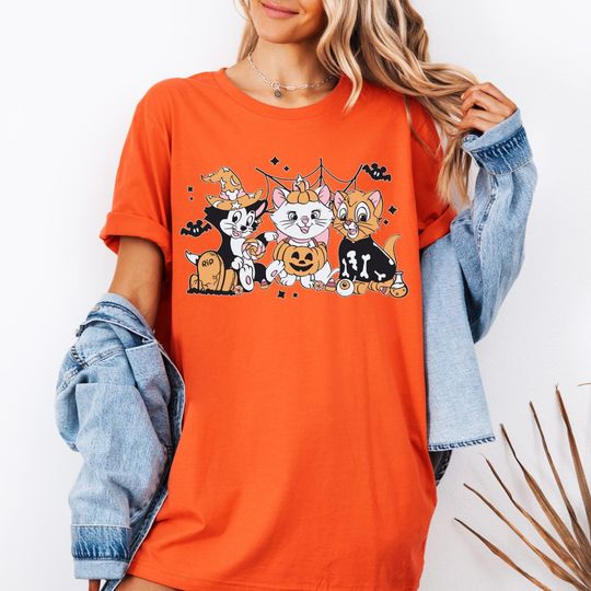 Discover Halloween Cats T-shirt, Cute Disney Cats Halloween Tee