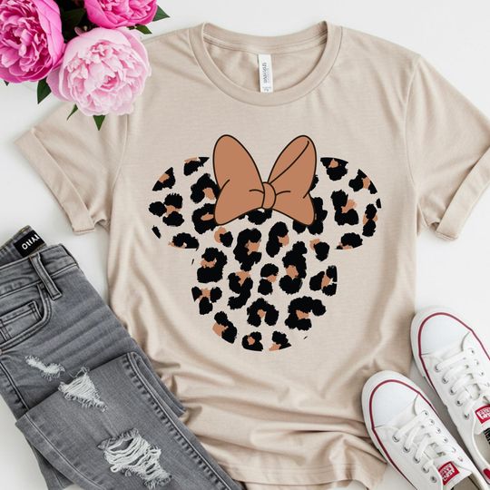 Discover Minnie Leopard Ears Shirt, Safari Shirt, Minnie Leopard T-Shirt