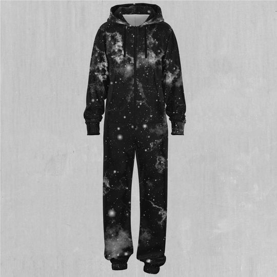 Dark Matter Outer Space Galaxy Adult  Zip Up Jumpsuit Pajamas