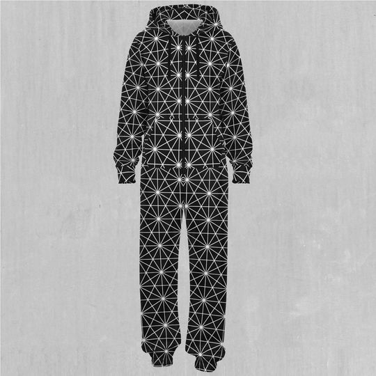 Star Net Sacred Geometry Adult  Zip Up Jumpsuit Pajamas