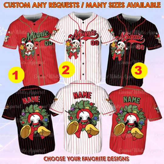 Mickey And Friends Christmas Wreath Jersey, Disney Minnie Christmas Jersey, Minnie Mouse Santa Xmas Shirt, Disneyland Christmas Party Jersey