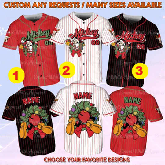 Mickey And Friends Christmas Wreath Jersey, Disney Mickey Christmas Jersey, Mickey Santa Claus Christmas Shirt, Disney Christmas Trip Jersey