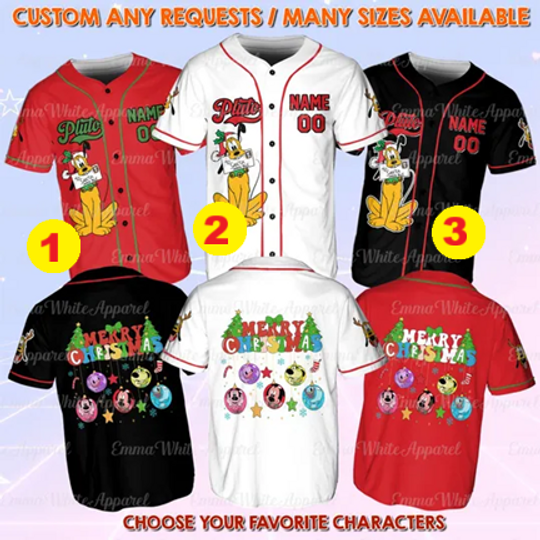 Disney Pluto Merry Christmas Jersey, Pluto Christmas Jersey, Mickey & Friends Christmas Shirt, Disney Christmas Group Shirt