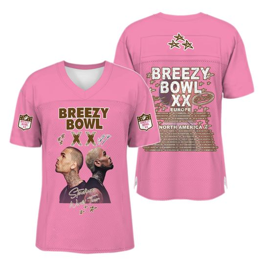 Pink Breezy Bowl XX Mesh Football Jersey