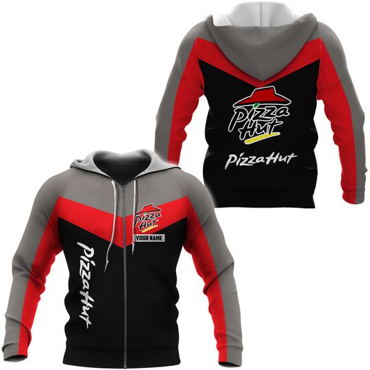 Halloween Pizza Hut Hoodies, Pizza 3D All Over Printed Shirt, Fast Food Hoodie