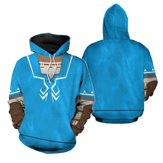 Halloween Zelda Link Tunic Costume Cosplay 3D Hoodie, Zelda Totk Shirt, Tri Force Shirt, Jogger Pants, Halloween All Over Print Tee