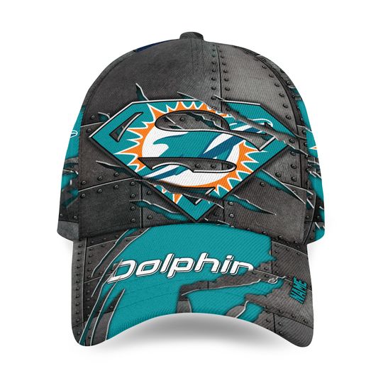 Personalized Miami Dolphins Superman 3D All Over Print Classic Cap, Trendy Cap