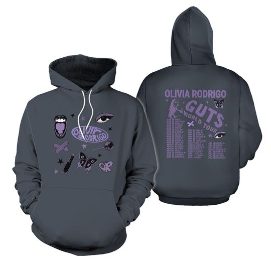 Two-sided Olivia Rodrigo Guts Tour Hoodie Full Size