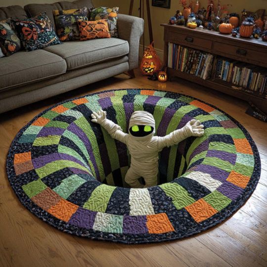 Discover Halloween Mummy 3D Printed Rug, Welcome Mat, Indoor Rug Decor, Fall Halloween Home Decor