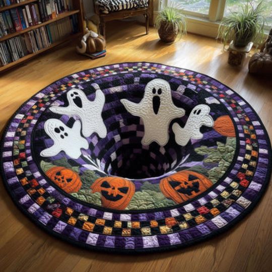 Halloween Ghost 3D Printed Rug, Welcome Mat, Indoor Decor, Fall Home Decor, Spooky Season Gift