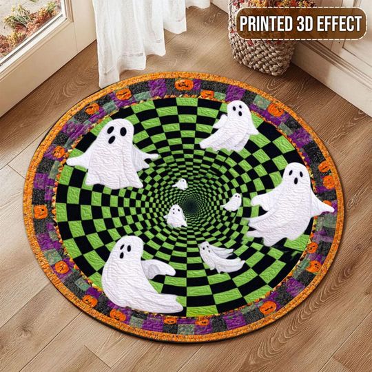 Discover Halloween Ghost 3D Printed Rug, Welcome Mat, Indoor Rug Decor, Spooky Season Home Decor