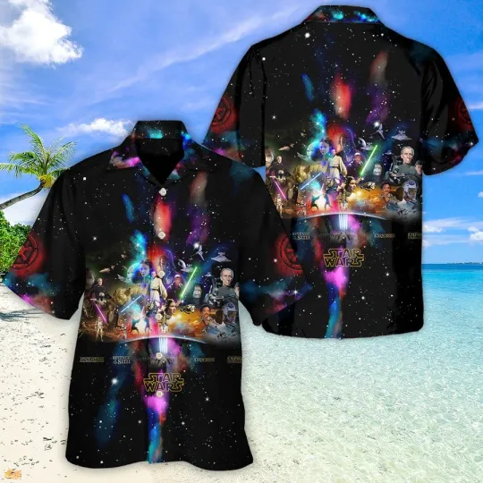 Disney Star Wars All Seasons Aloha Black Hawaiian Shirt
