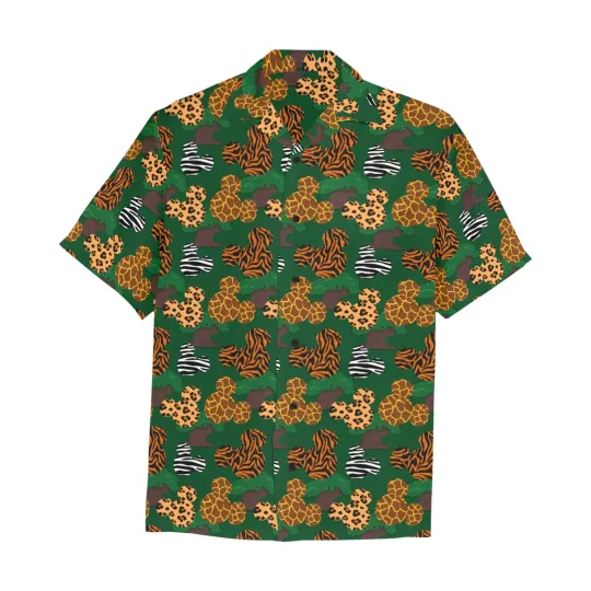 Discover Disney Mickey Animal Green Hawaiian Shirt