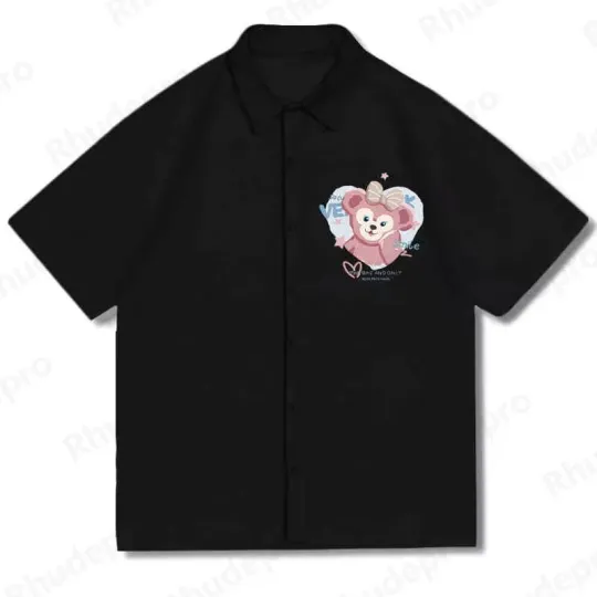 Discover Disney Duffy And Friends ShellieMay Aloha Black Hawaiian Shirt