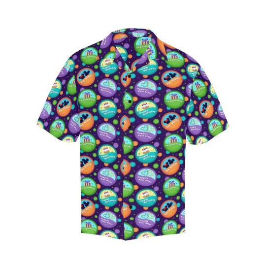 Discover Disney Button Collector Purple Hawaiian Shirt