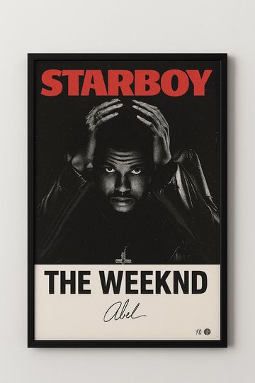 Discover Weeknds Starboy Album Cover Art Print: Minimalist Music Poster