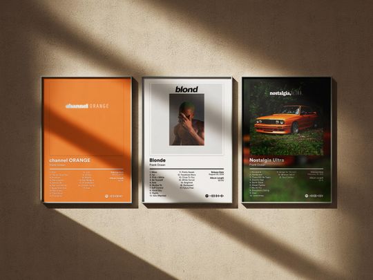 Discover Frank Ocean Poster - Minimal Digital Art Prints - Album Cover Wall Decor Set
