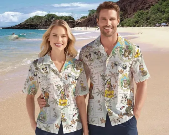 Discover Disney Mickey Mouse Jungle Cruise Safari Trip Vintage Hawaiian Shirt