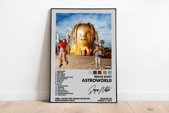 Discover Travis Album Poster , Album Cover Print, Tracklist Poster, Rap Poster, Cover Art Poster, Hip Hop Poster, AstroWorld (Digital Download)
