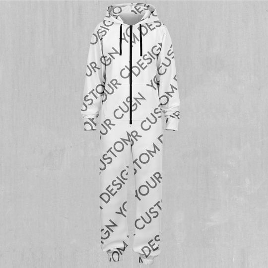 Personalized Custom Adult  Zip Up Jumpsuit Pajamas