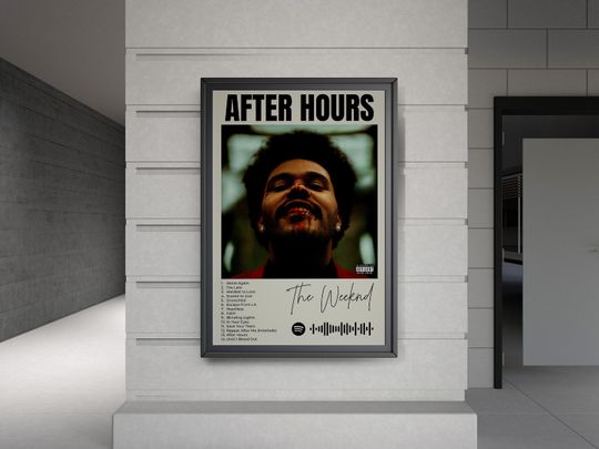 Weeknds After Hours Poster | Album Tracklist Wall Art | Digital Music Print