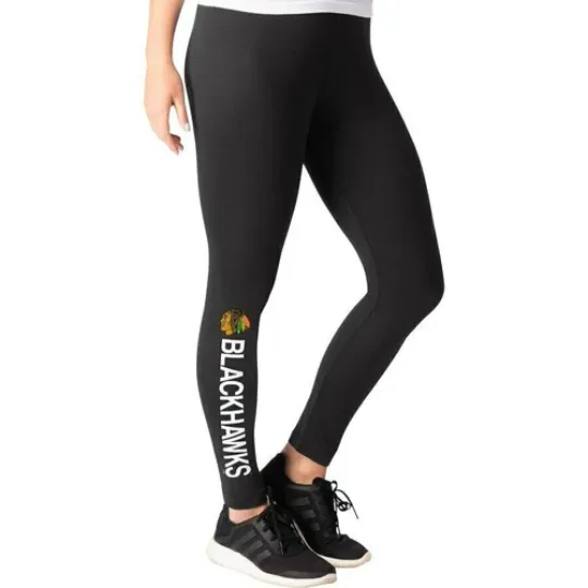 Discover G-lll NHL Chicago Blackhawks Black Leggings with Team Name/Logo Medium