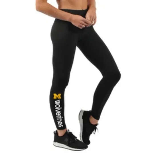 Discover G-lll NCAA Michigan Wolverines Black Leggings with School Name/Logo Large