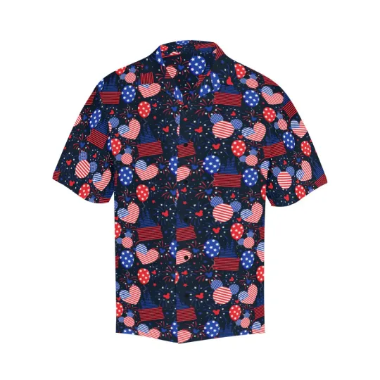 Discover Disney Mickey Patriotic Castles Independence Day Hawaiian Shirt
