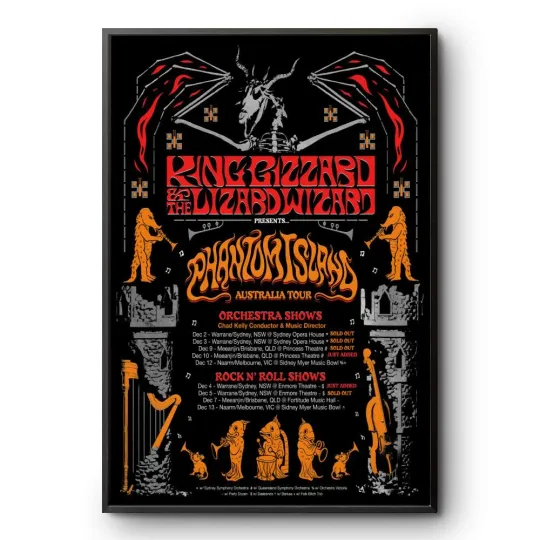 King Gizzard And The Lizard Wizard Phantom Island Australia Tour 2025 Poster