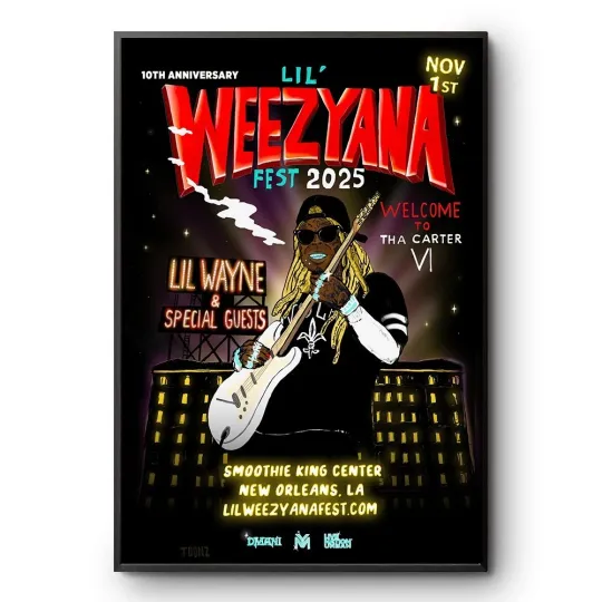 Lil Wayne 10th Anniversary Lil Weezyana Fest November 1 2025  Poster