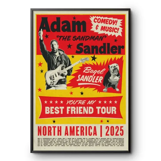Adam Sandler North America You’re My Best Friend Tour 2025 Poster