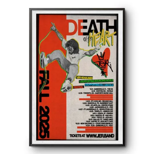 Discover Death Of The Heart Fall Tour 2025 Poster