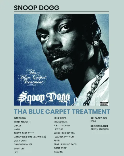 Snoop Dogg Album Cover & Tracklist Poster Set – Rap Wall Art Gift