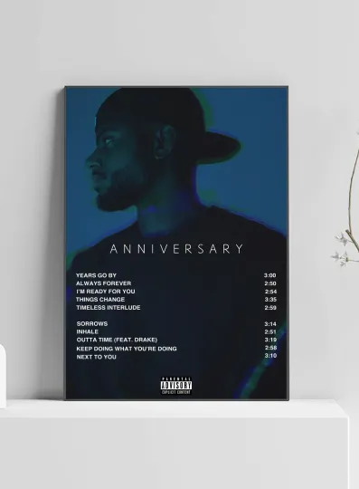Discover Bryson Tiller Anniversary Album Premium Music Poster | Artwork Tracklist