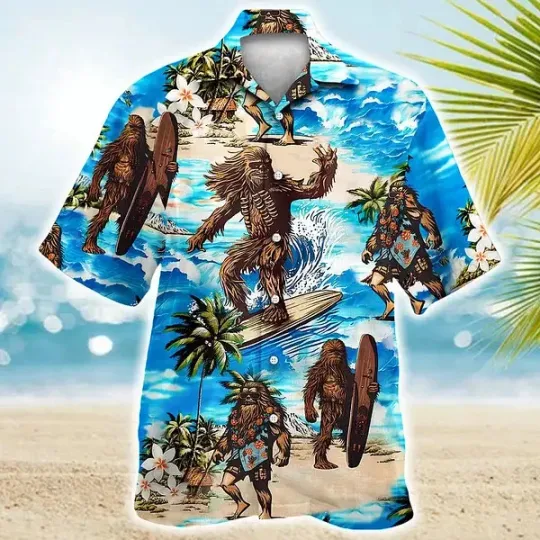Discover Disney Star Wars Chewbacca Surfing Tropical Beach Hawaiian Shirt