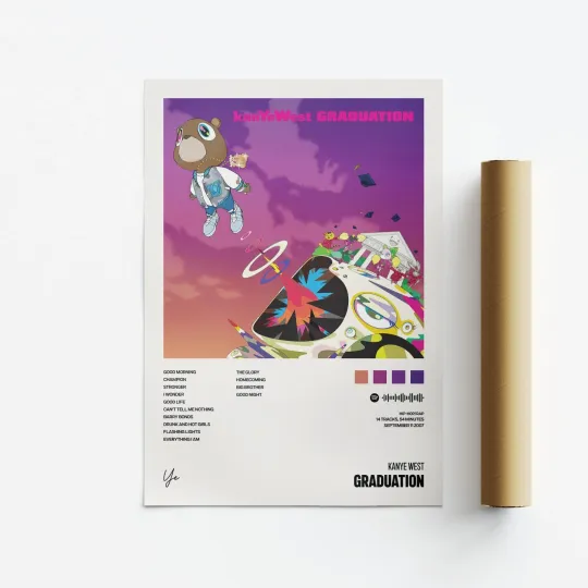 Kanye West, Graduation Album Art Poster, Print, Music, Tracklist