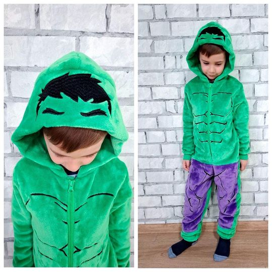 Cosplay hulk Men's Hooded Jumpsuit, Halloween Cosplay, All Over Print