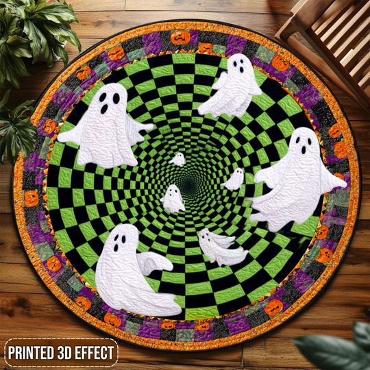 Discover 3D Printed Halloween Ghost Rug, Spooky Halloween Round Mat, Halloween Ghost Welcome Rug, Indoor Decor, Halloween Decor, Spooky Season Gift