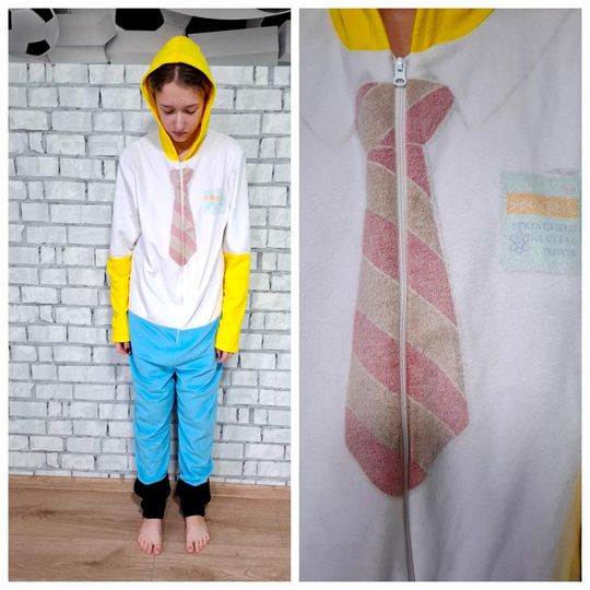 Simpsons Men's Hooded Jumpsuit, Halloween Cosplay, All Over Print